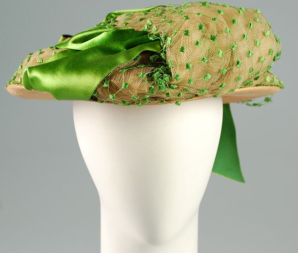 Hat, Walter Florell, Straw, synthetic, American