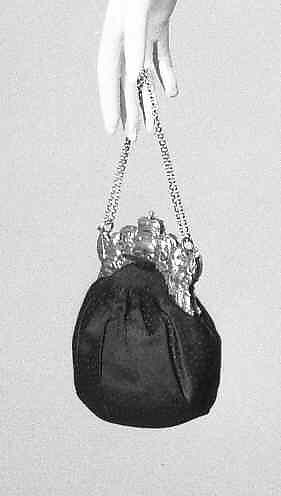 Evening bag, Silk, metal, metallic, probably French