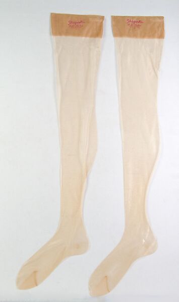 Evening stockings, House of Schiaparelli (French, founded 1927), Synthetic, American 