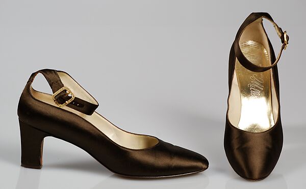 Evening shoes, Mr. David Evins (American, born England, 1909–1992), Silk, metal, rhinestones, American 
