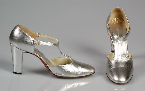 Evening shoes, Mr. David Evins (American, born England, 1909–1992), Leather, American 