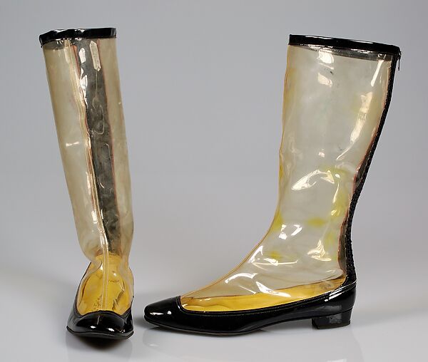 Boots, Saks Fifth Avenue (American, founded 1924), leather, plastic (vinyl), American 
