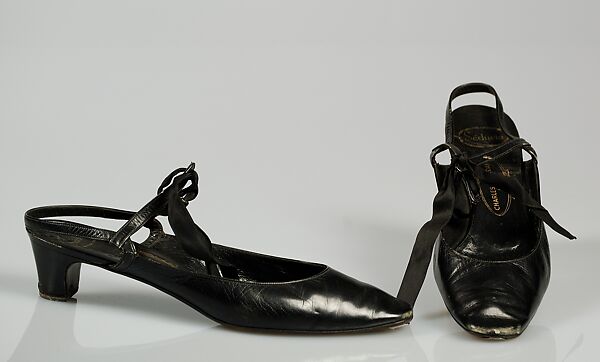 Evening shoes, Charles Jourdan (French, 1883–1976), Leather, silk, French 