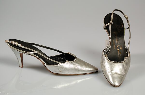 Evening shoes, Bally of Switzerland (Swiss, founded 1810), Leather, rhinestones, Swiss 