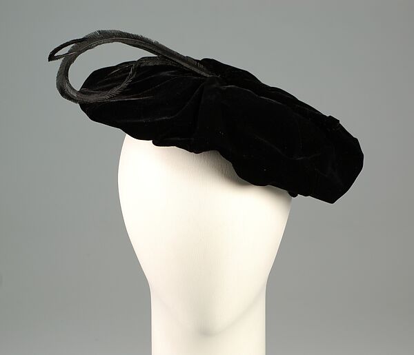 Beret, Miss Juliette (American), Cotton, feathers, American 