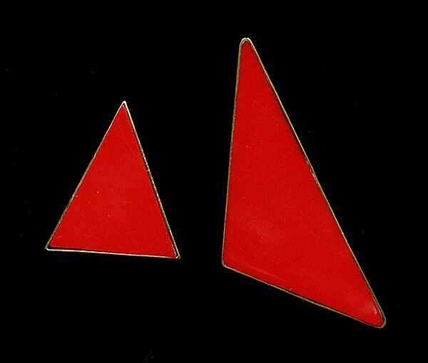 Earrings, Tess Sholom, plastic, metal, American
