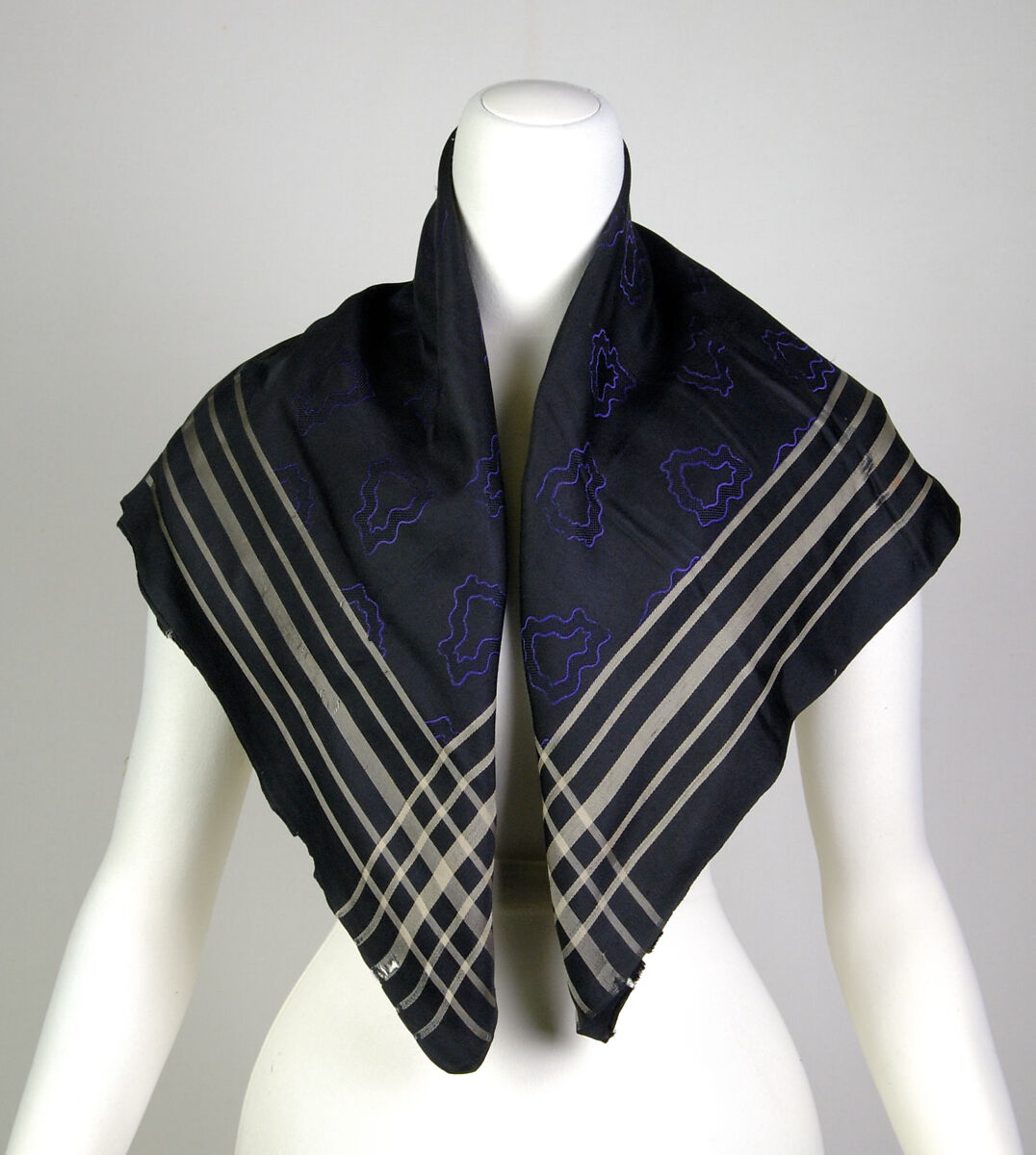 Mourning kerchief, Silk, American 