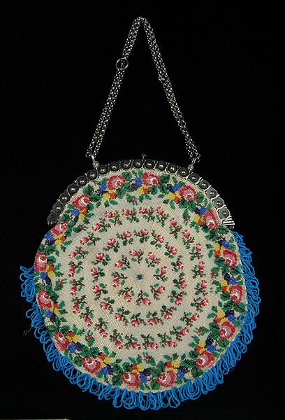 Bag, Glass, linen, metal, silk, Mexican 