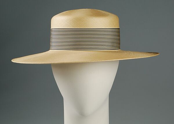 Sailor hat, Frank Olive, Straw, silk, American 