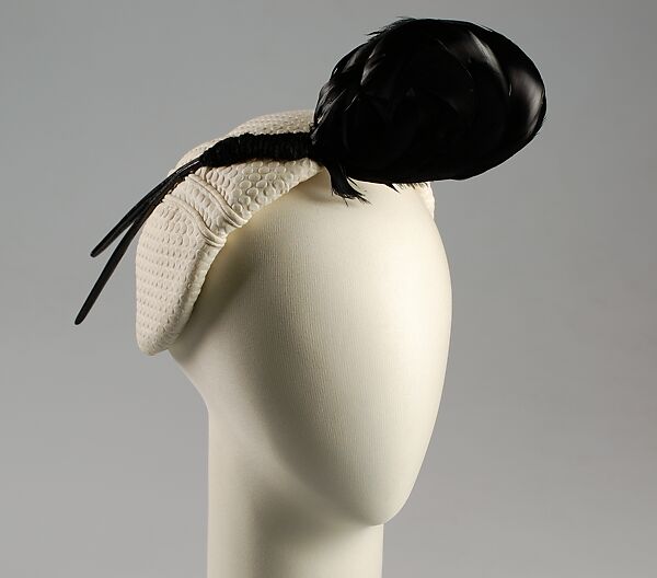 Hat, Madame Paolini (Argentinian), Cotton, feathers, silk, synthetic, Argentinian 