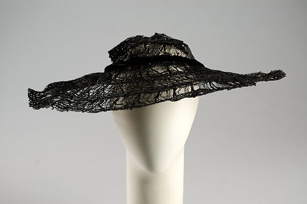 Picture hat, Lilly Daché (American (born France), Bègles 1898–1989 Louvecienne), cellophane, rayon, wire, American 