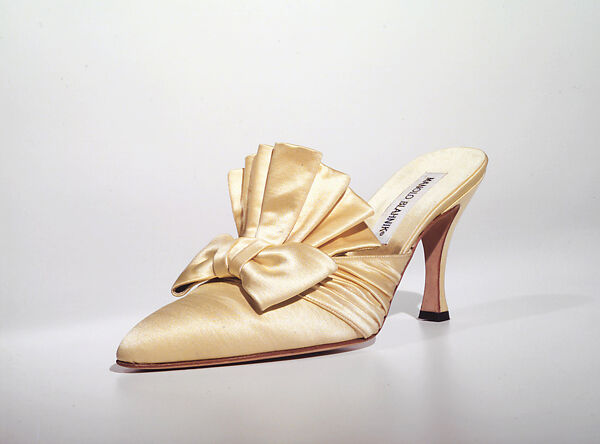 Evening mules, Manolo Blahnik (British, born Spain, 1942), Silk, British