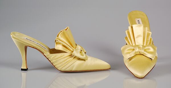 Evening mules, Manolo Blahnik (British, born Spain, 1942), Silk, British 