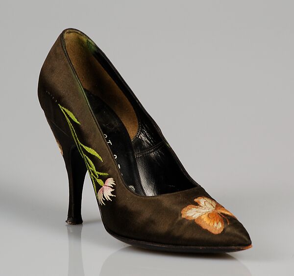 Evening pumps, Beth Levine (American, Patchogue, New York 1914–2006 New York), Silk, American 