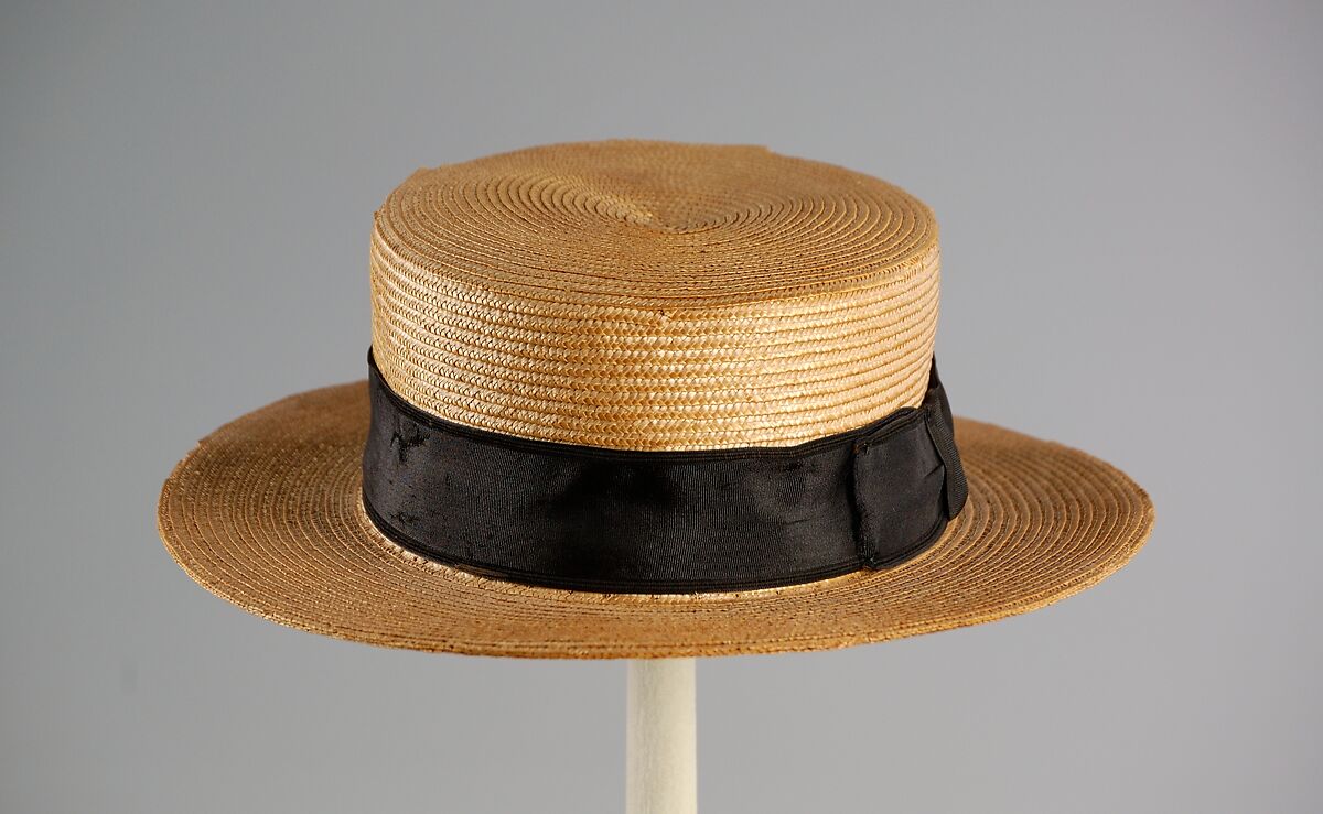 Boater, Straw, silk, American 