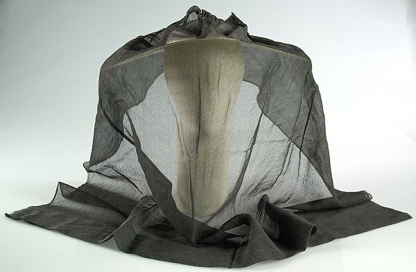 Mourning veil, Silk, wool, American 