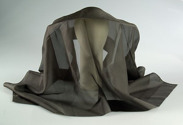 Mourning veil, Silk, wool, American 