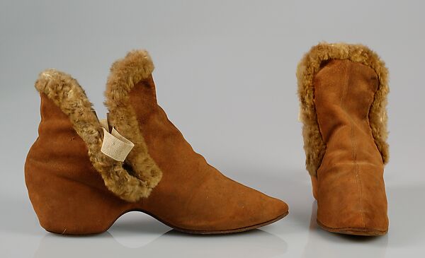 Carriage boots, Leather, fur, American 