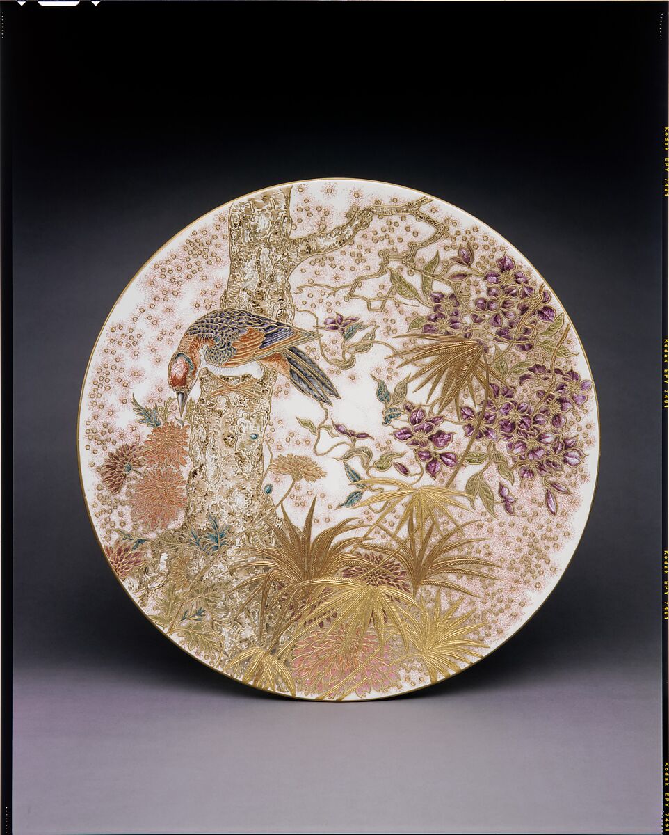 Plaque, James Callowhill (1838–1917), Earthenware, enamel, and gold, American