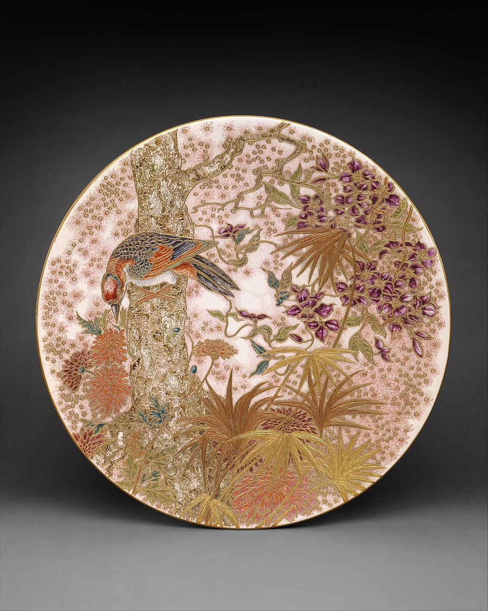 Plaque, James Callowhill (1838–1917), Earthenware, enamel, and gold, American 