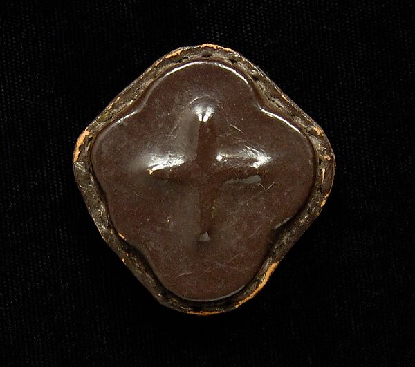 Button, Schiaparelli (French, founded 1927), Leather, metal, French 