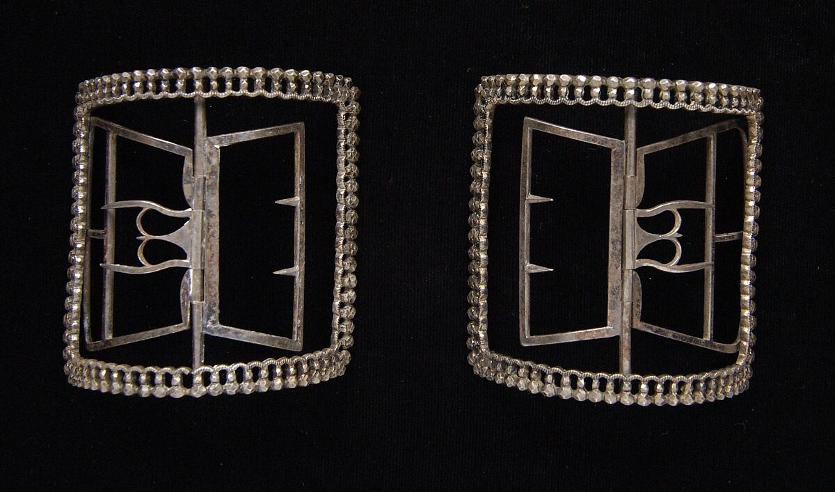 Shoe buckles, Metal, probably British 