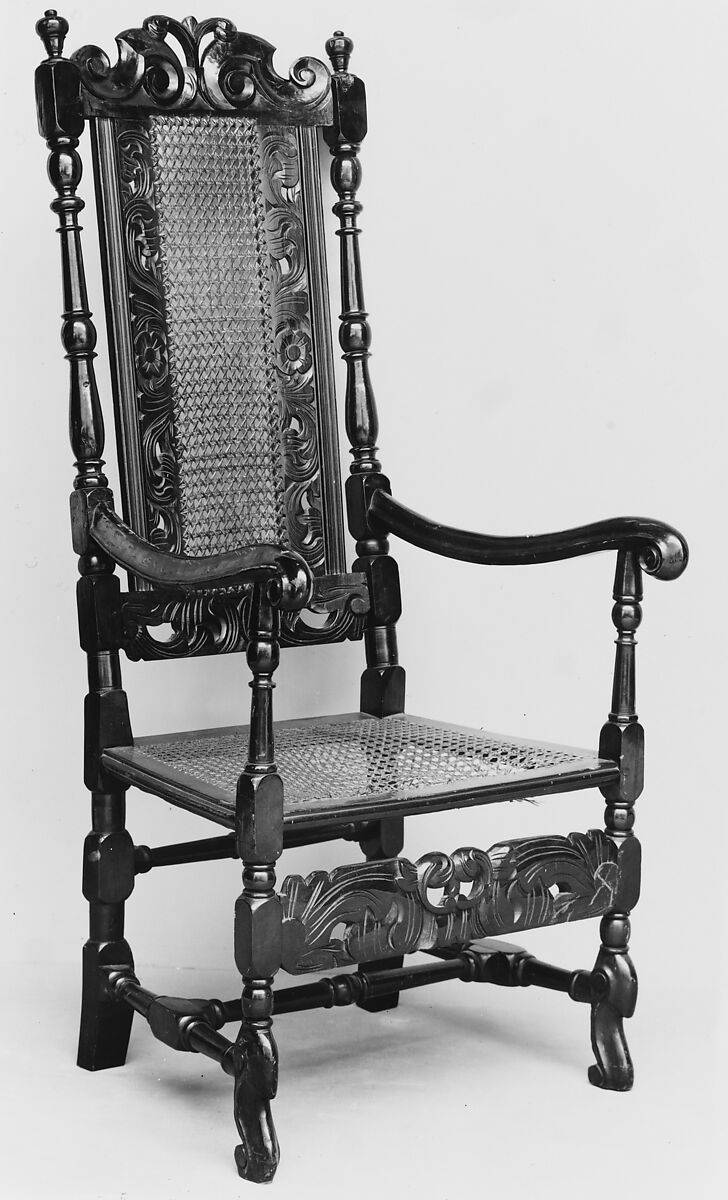 Cane armchair, Beech, British 