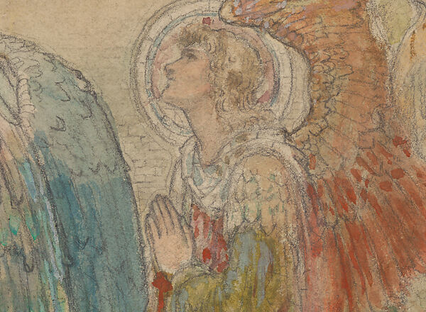 Design for Mosaic Reredos, St. Matthew's Episcopal Church, Worcester, Massachusetts, Louis C. Tiffany (American, New York 1848–1933 New York), Transparent and opaque watercolor and graphite on paper mounted on board, American
