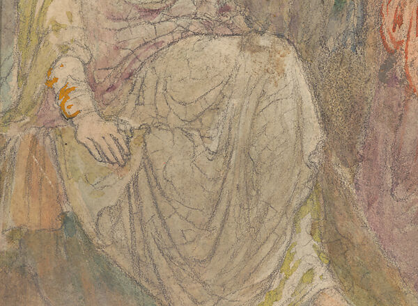 Design for Mosaic Reredos, St. Matthew's Episcopal Church, Worcester, Massachusetts, Louis C. Tiffany (American, New York 1848–1933 New York), Transparent and opaque watercolor and graphite on paper mounted on board, American