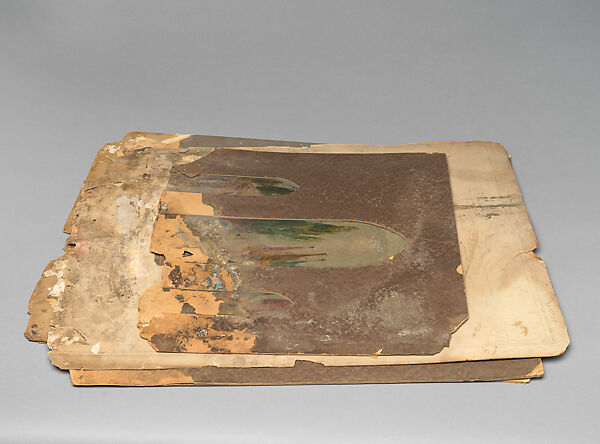 Design for an urn, Louis C. Tiffany (American, New York 1848–1933 New York), Watercolor, pen and brown ink, and graphite on artist board, American