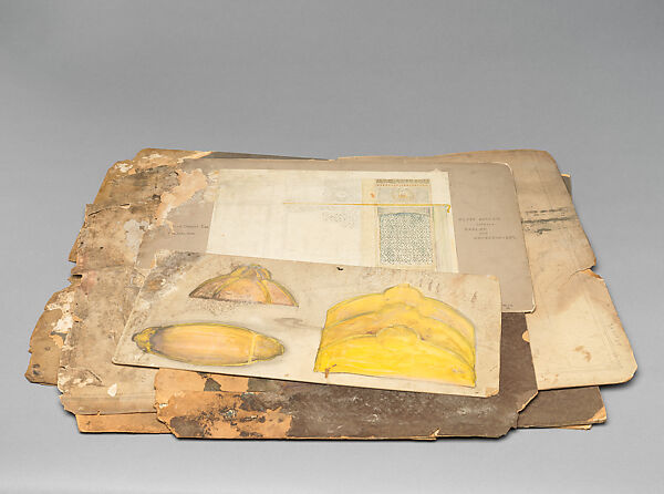 Design for an urn, Louis C. Tiffany (American, New York 1848–1933 New York), Watercolor, pen and brown ink, and graphite on artist board, American