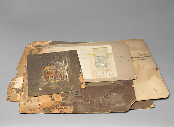 Design for an urn, Louis C. Tiffany (American, New York 1848–1933 New York), Watercolor, pen and brown ink, and graphite on artist board, American