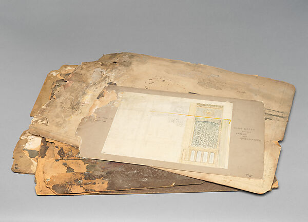 Design for an urn, Louis C. Tiffany (American, New York 1848–1933 New York), Watercolor, pen and brown ink, and graphite on artist board, American