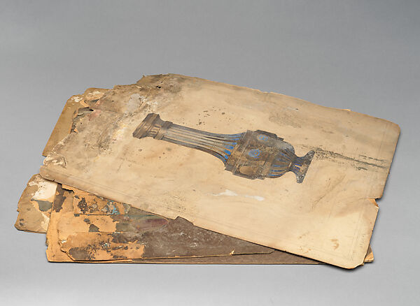 Design for an urn, Louis C. Tiffany (American, New York 1848–1933 New York), Watercolor, pen and brown ink, and graphite on artist board, American