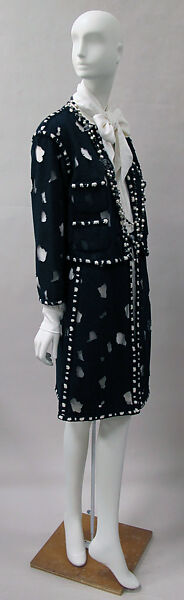Ensemble, House of Chanel (French, founded 1910), cotton, acrylic, nylon, polyester, leather, metal, French