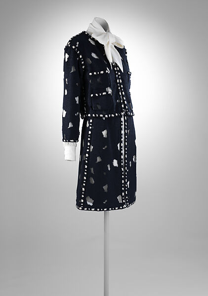Ensemble, House of Chanel (French, founded 1910), cotton, acrylic, nylon, polyester, leather, metal, French