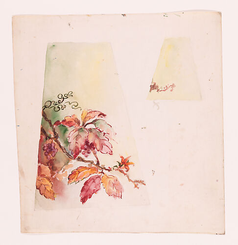 Design for two woodbine lampshade panels