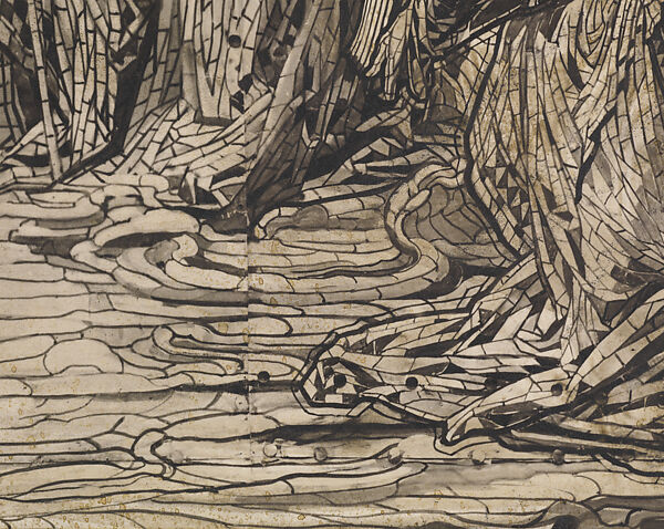 Design for chancel of chapel at St. Michael's Church, New York, Louis C. Tiffany (American, New York 1848–1933 New York), Gelatin silver print mounted over transparent and opaque watercolor, black ink, and graphite on paper mounted on paper board in original mat, American