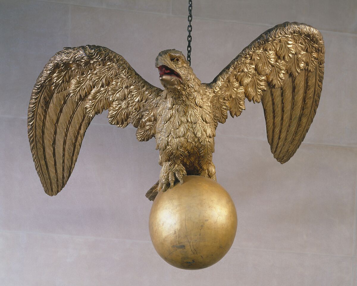 Eagle, William Rush (1756–1833), Carved wood (probably Eastern white pine), gessoed and gilded, and cast iron, painted, American