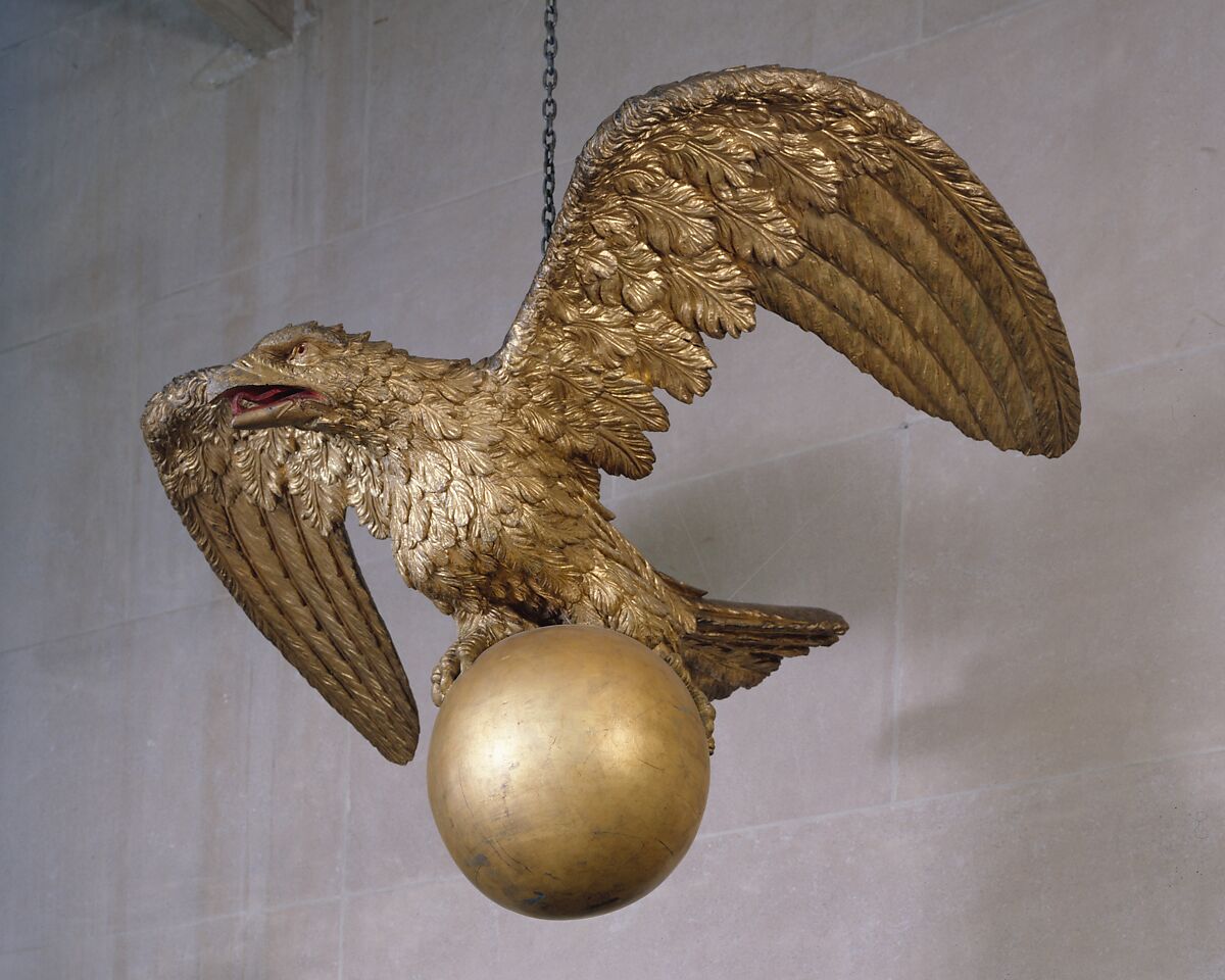 Eagle, William Rush (1756–1833), Carved wood (probably Eastern white pine), gessoed and gilded, and cast iron, painted, American