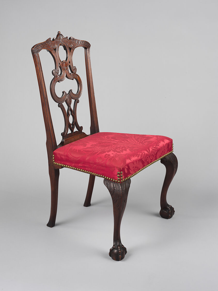 Side chair, Mahogany, maple, white pine; upholstery (modern), American