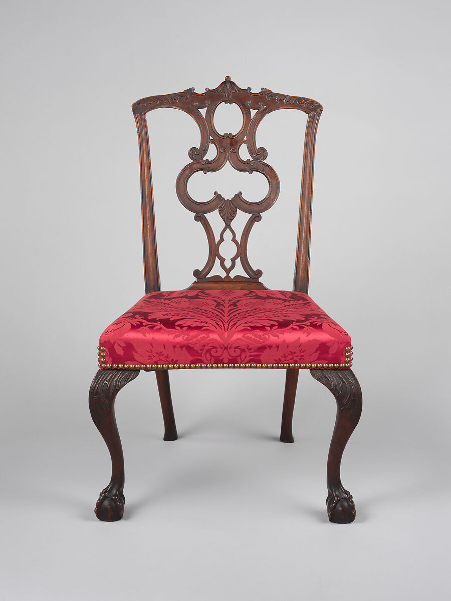 Side chair, Mahogany, maple, white pine; upholstery (modern), American