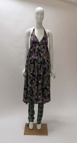 Ensemble, Perry Ellis Sportswear Inc. (American, founded 1978), silk, mother-of-pearl, metal, American