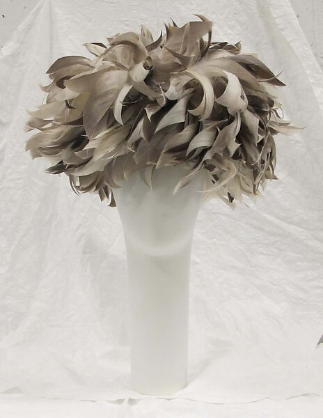 Hat, William J. (American, 1948–1962), feathers, silk, American 