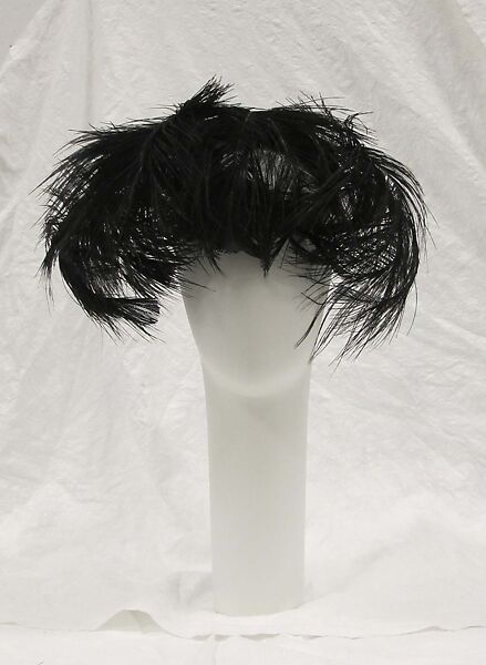 Hat, William J. (American, 1948–1962), feathers, silk, metallic thread, American 