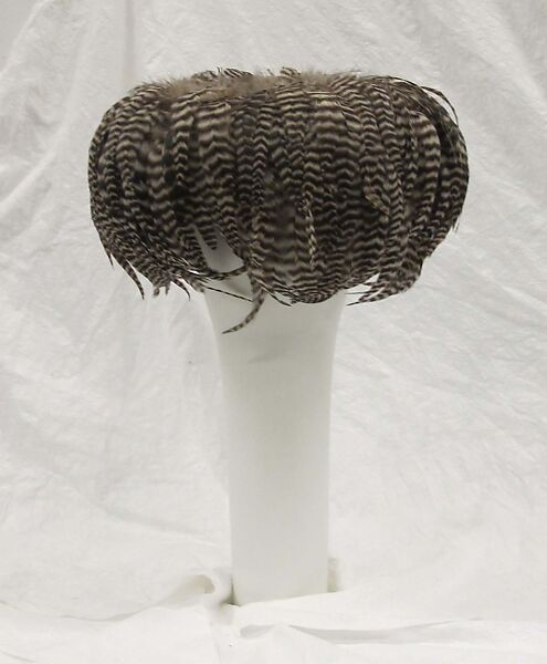 Hat, William J. (American, 1948–1962), feathers, synthetic, American