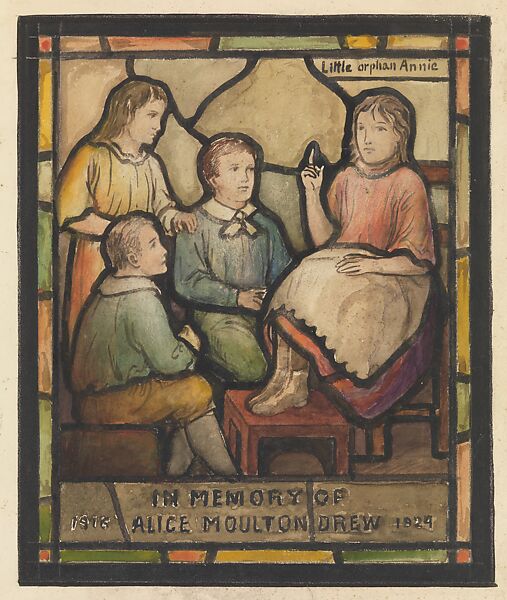 Design for window, Louis C. Tiffany (American, New York 1848–1933 New York), Watercolor, black ink, and graphite on paper mounted on board, American