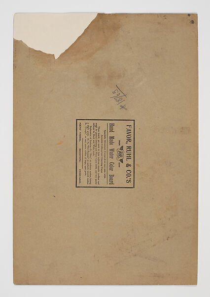 "Baptismal Font With Cover, for Presbyterian Church, Kingston, Pennsylvania", Louis C. Tiffany (American, New York 1848–1933 New York), Transparent and opaque watercolor, and graphite on paper mounted on paperboard, American