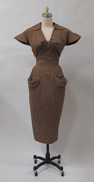 Dress, Charles James (American, born Great Britain, 1906–1978), wool, American 