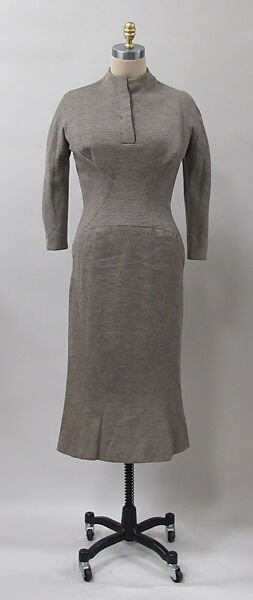 Dress, Charles James (American, born Great Britain, 1906–1978), wool, silk, American 